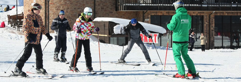 банер обучение горным лыжам